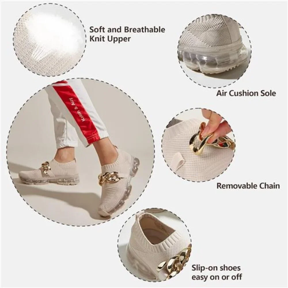 Women Air Cushion Fashion Sneakers Breathable Casual Comfortable - Picture 3 of 7